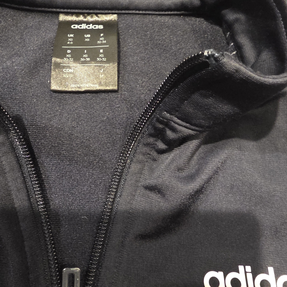 Adidas Navy Track Jacket with White Stripes - Picture 7 of 7